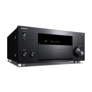 Onkyo TX-RZ50 AV receiver shown from the right angle, delivering powerful audio performance, distributed by Krish HiFi